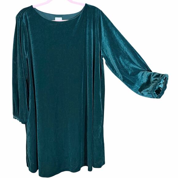 Hatch Green Velvet Maternity Dress XXL bella fairy witchy boho holiday pregnant - Picture 1 of 9